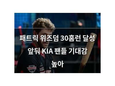 패트릭 위즈덤 30홈런 달성 앞둬 KIA 팬들 기대감 높아