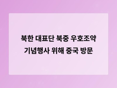 북중 관계 재정비를 위한 박태성 총리의 베이징 방문